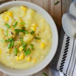 sopa cremosa de papa y maíz